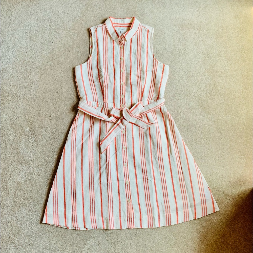 J Crew sleeveless belted dress Sz 10